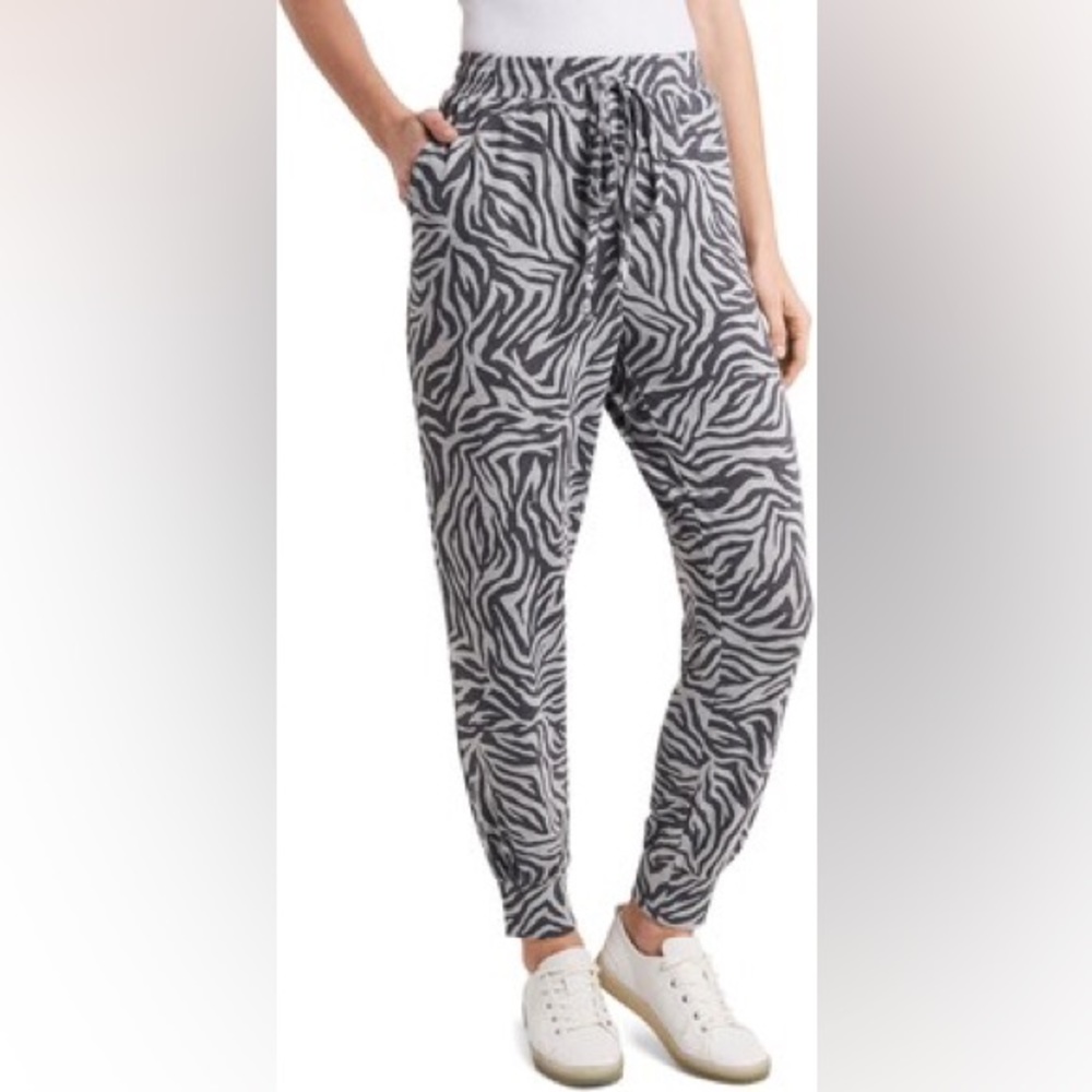 1.State Gray Zebra Print Xs Joggers - image 2